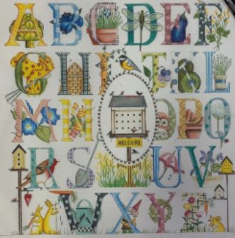 click here to view larger image of Garden Alphabet (hand painted canvases)