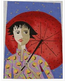 click here to view larger image of Red Umbrella  (hand painted canvases)