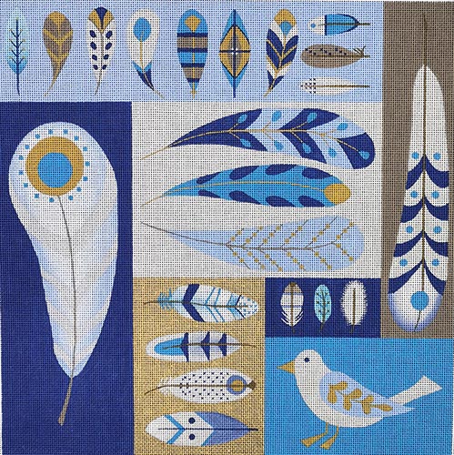 click here to view larger image of Feather Panel (hand painted canvases)