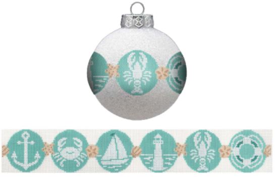 click here to view larger image of Ornament Band - Nautical (hand painted canvases)