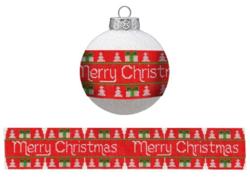 click here to view larger image of Ornament Band - Merry Christmas (hand painted canvases)