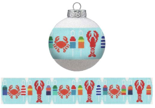 click here to view larger image of Ornament Band - Buoy/Shellfish (hand painted canvases)