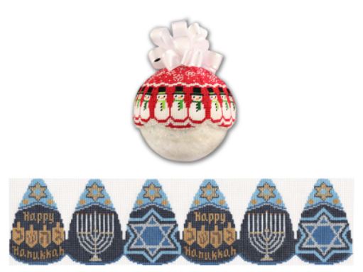 click here to view larger image of Ornament Topper - Hanukkah (hand painted canvases)