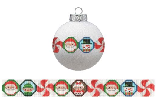 click here to view larger image of Ornament Band - Peppermint (hand painted canvases)