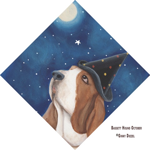 click here to view larger image of Bassett Hound/October (hand painted canvases)