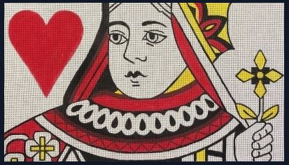 click here to view larger image of Queen of Hearts Rectangle (hand painted canvases)