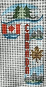 click here to view larger image of Travel Candy Cane - Canada (hand painted canvases)