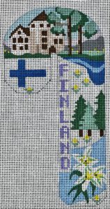 click here to view larger image of Travel Candy Cane - Finland  (hand painted canvases)