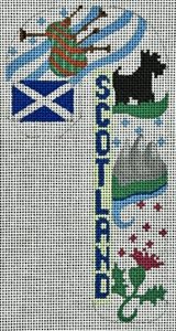 click here to view larger image of Travel Candy Cane - Scotland  (hand painted canvases)
