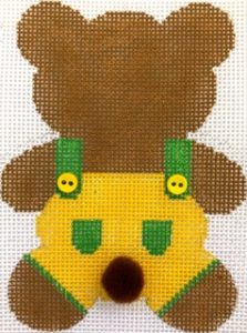 click here to view larger image of Teddy Bear Tails - Yellow (hand painted canvases)