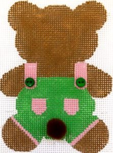 click here to view larger image of Teddy Bear Tails - Green (hand painted canvases)