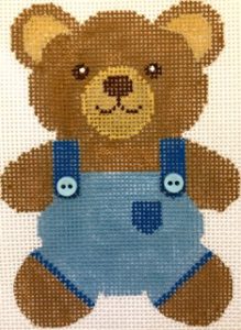 click here to view larger image of Teddy Bear Smiles - Blue (hand painted canvases)