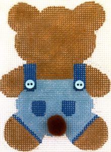 click here to view larger image of Teddy Bear Tails - Blue (hand painted canvases)