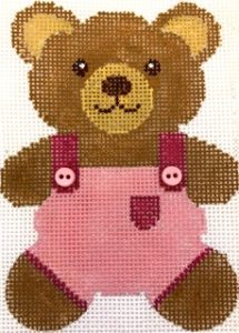 click here to view larger image of Teddy Bear Smiles - Pink (hand painted canvases)
