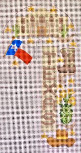 click here to view larger image of Travel Candy Cane - Texas   (hand painted canvases)