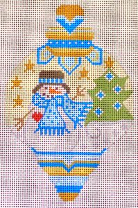 click here to view larger image of Snowman Ornament 6 (hand painted canvases)