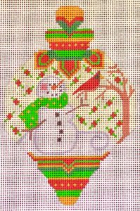 click here to view larger image of Snowman Ornament 5 (hand painted canvases)