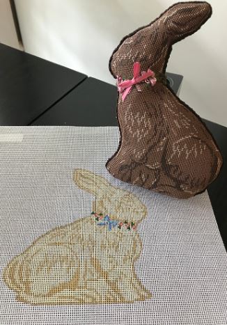 click here to view larger image of White Chocolate Bunny - One Side (hand painted canvases)