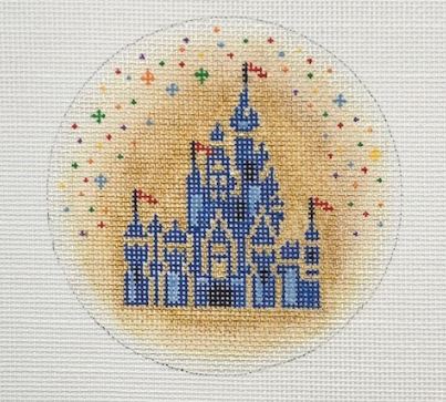 click here to view larger image of Magic Castle w/Stars - Gold (hand painted canvases)