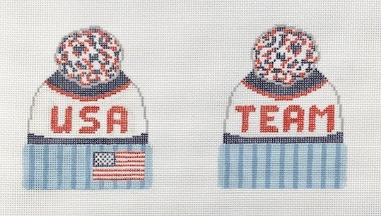 click here to view larger image of Beanie-Team USA (2-sided) (hand painted canvases)