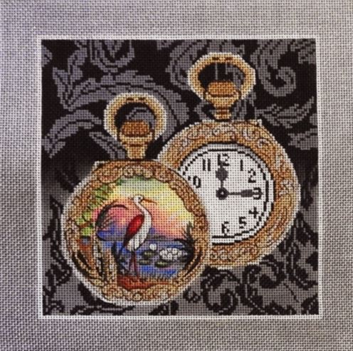 click here to view larger image of Crane Pocket Watch  (hand painted canvases)