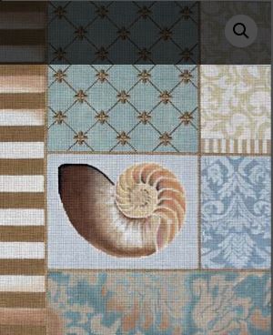 click here to view larger image of Beige Nautilus Collage (hand painted canvases)