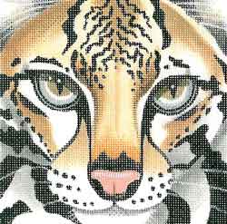 click here to view larger image of Ocelot Coaster (hand painted canvases)