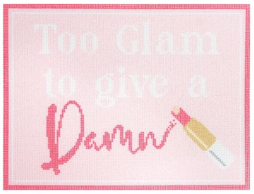 click here to view larger image of Too Glam to Give a Damn - Pink (printed canvas)