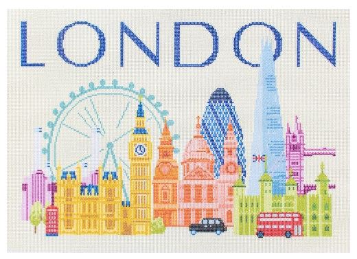 click here to view larger image of Travel Pillow - London (printed canvas)