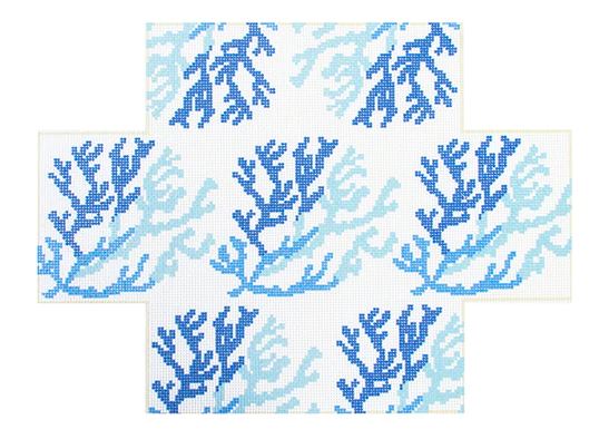 click here to view larger image of Coral Brick Cover - Blue (printed canvas)