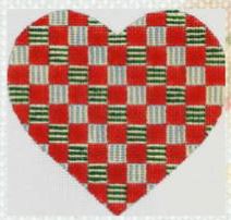 click here to view larger image of Red Check Heart (hand painted canvases)