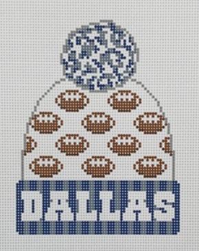 click here to view larger image of Football Beanie - Dallas (hand painted canvases)