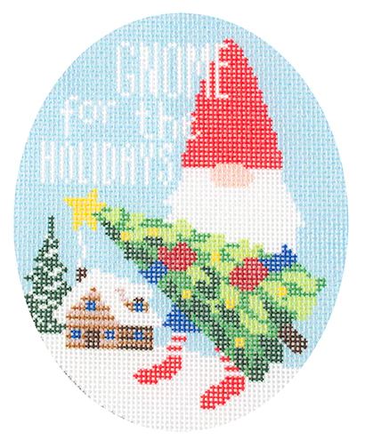 click here to view larger image of Gnome for the Holidays (printed canvas)