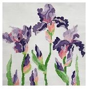 click here to view larger image of Classic Purple Iris (hand painted canvases)