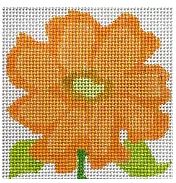 click here to view larger image of Simple Flower Coaster - Cantaloupe Belle Flower (hand painted canvases)