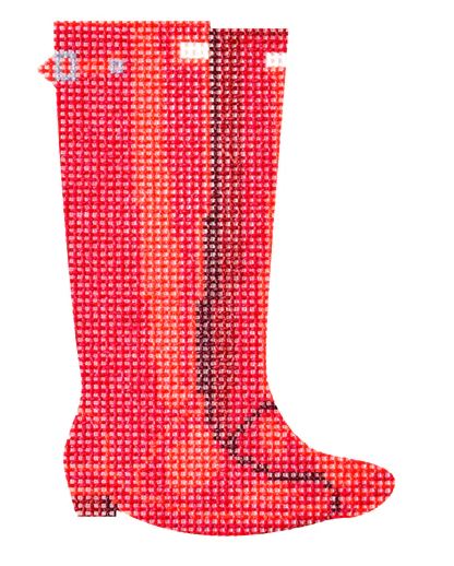 click here to view larger image of Preppy Wellies (printed canvas)