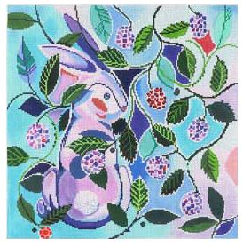 click here to view larger image of Rabbit and Blackberries (hand painted canvases)