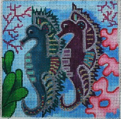 click here to view larger image of Seahorses (hand painted canvases)
