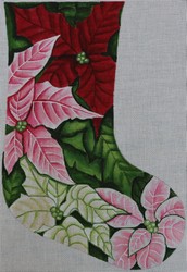 click here to view larger image of Multi Color Holly Stocking (hand painted canvases)