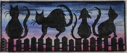 click here to view larger image of Cats on a Fence (hand painted canvases)