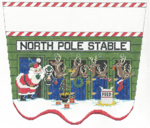 click here to view larger image of North Pole Stable (hand painted canvases)