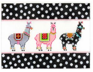 click here to view larger image of Kaye Clutch - Glam-o-Llama w/Polka Dots (hand painted canvases)