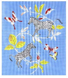 click here to view larger image of Zebras at Play (hand painted canvases)