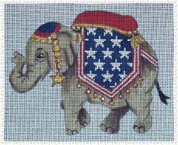click here to view larger image of Shanta Baby Elephant w/Stars/Stripes Backpack (hand painted canvases)