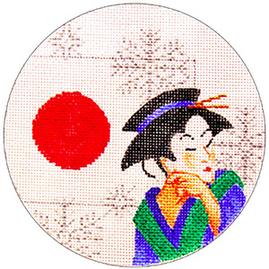 click here to view larger image of Japan Ornament (hand painted canvases)