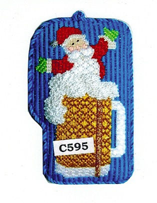 click here to view larger image of Beer Stein Santa (hand painted canvases)
