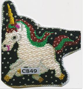 click here to view larger image of Christmas Unicorn (hand painted canvases)