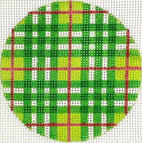 click here to view larger image of Christmas Plaid Green/Lime (hand painted canvases 2)