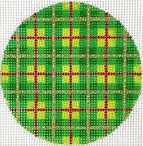 click here to view larger image of Christmas Plaid Green/Lime/Gingham (hand painted canvases 2)
