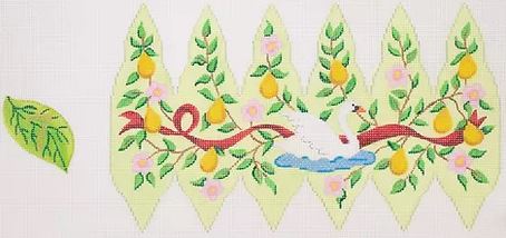 click here to view larger image of Twelve Days of Christmas Stuffed Pear - Day 7 Seven Swans a Swimming (hand painted canvases 2)